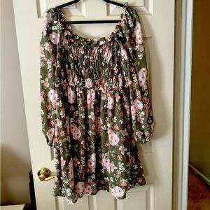 Floral Green Midi Dress